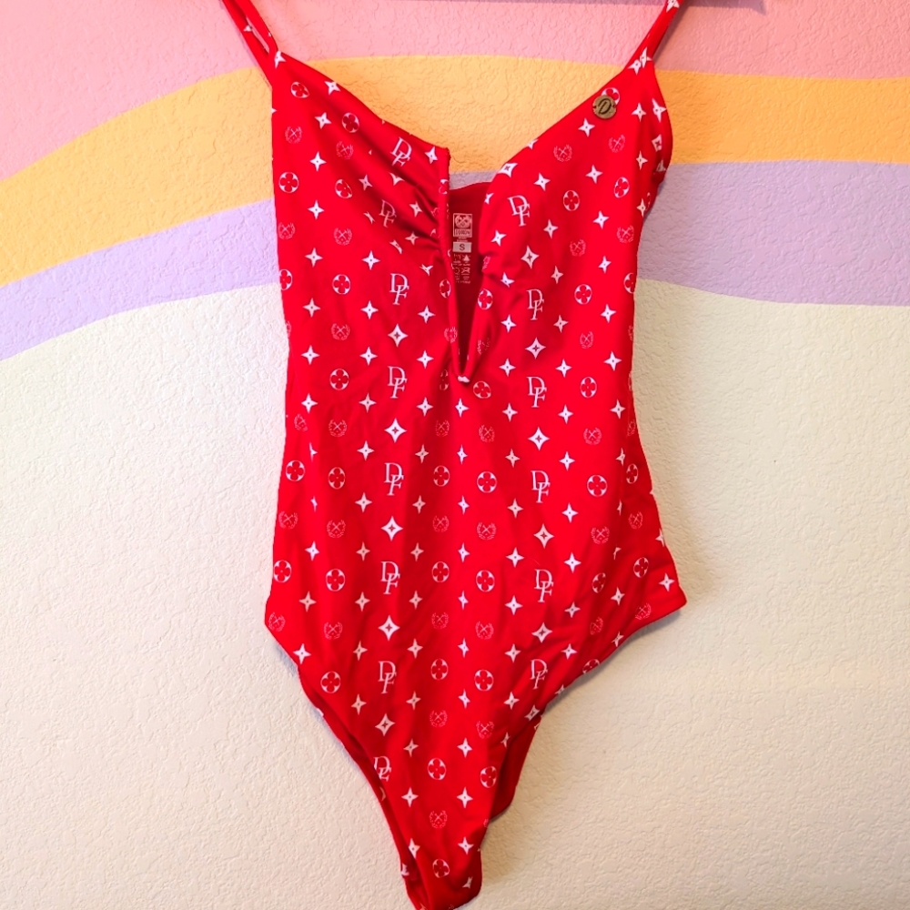Dixxon Women's swimsuit, red LV design